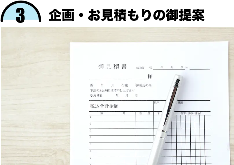 3.企画・お見積もりの御提案